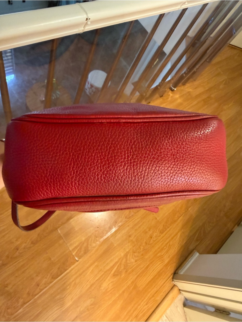 Gucci Red Pebbled Leather Crossbody with Tassel - Picture 8 of 12